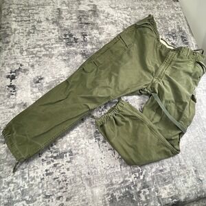 Vtg USGI Men 40x27 Paratrooper Pants Vietnam Era Solid Cotton Green Combat Cargo